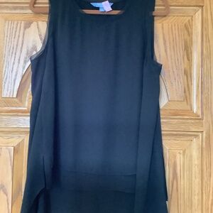 Vera Wang Black Assymetrical Hem Top